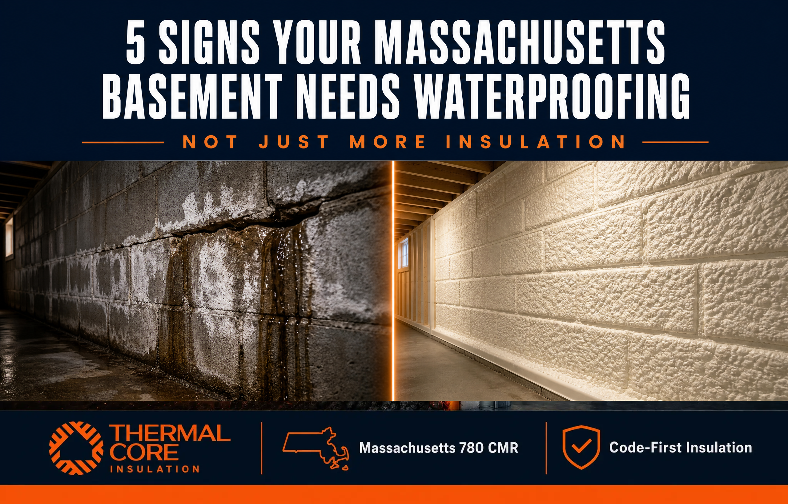ThermalCore Insulation infographic highlighting fire-rated spray foam insulation solutions for Boston's historic homes and triple-decker buildings. The graphic focuses on Massachusetts 780 CMR compliance, fire-safe insulation systems, and code-first solutions that preserve older buildings while improving energy efficiency.