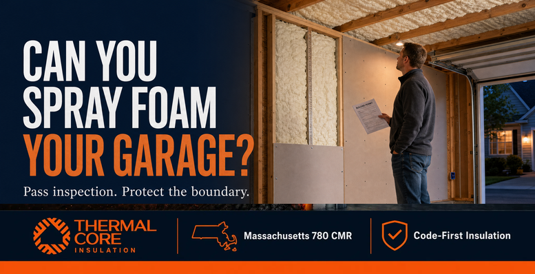 Can you spray foam your garage — fire code inspection guide, ThermalCore Insulation Massachusetts 780 CMR