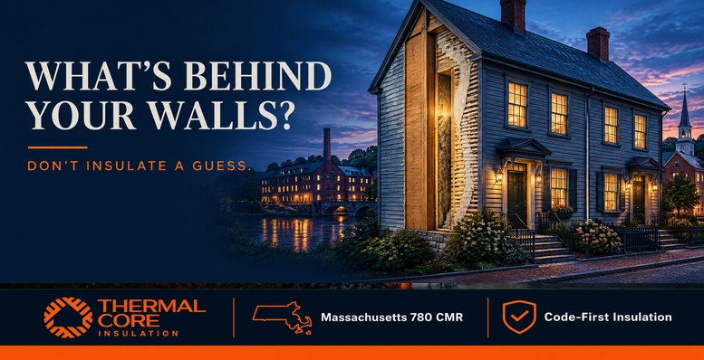 What's behind your mill house walls? ThermalCore Insulation guide to insulating older Massachusetts mill housing without guessing at the assembly.