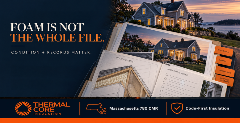 Does spray foam insulation cause mortgage problems? ThermalCore Insulation guide on condition and records in Massachusetts home sales.